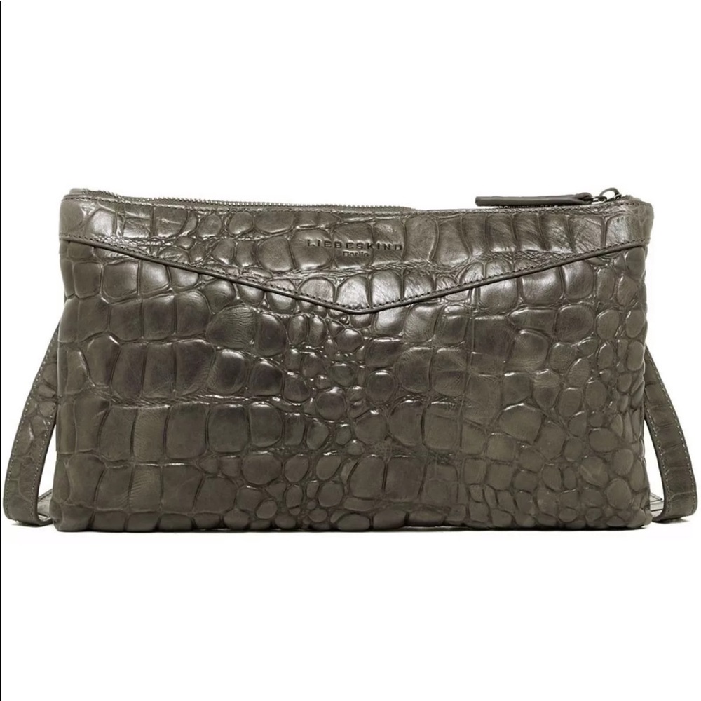 NWT Beautiful Liebeskind Croc Embossed Clutch